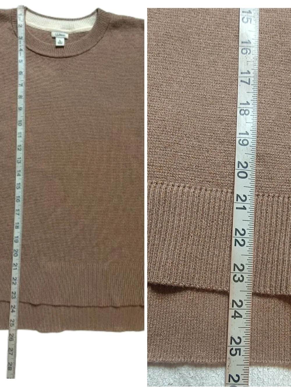 L.L. Bean Women's Crewneck Sweater in Heathered Brown